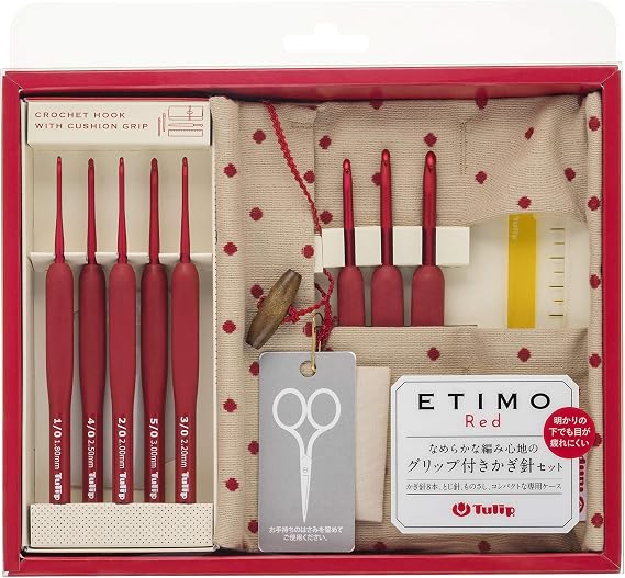 Crochet Hooks "ETIMO Red Crochet Hook Set, Red" Tulip Tulip Knitting Needles TED001