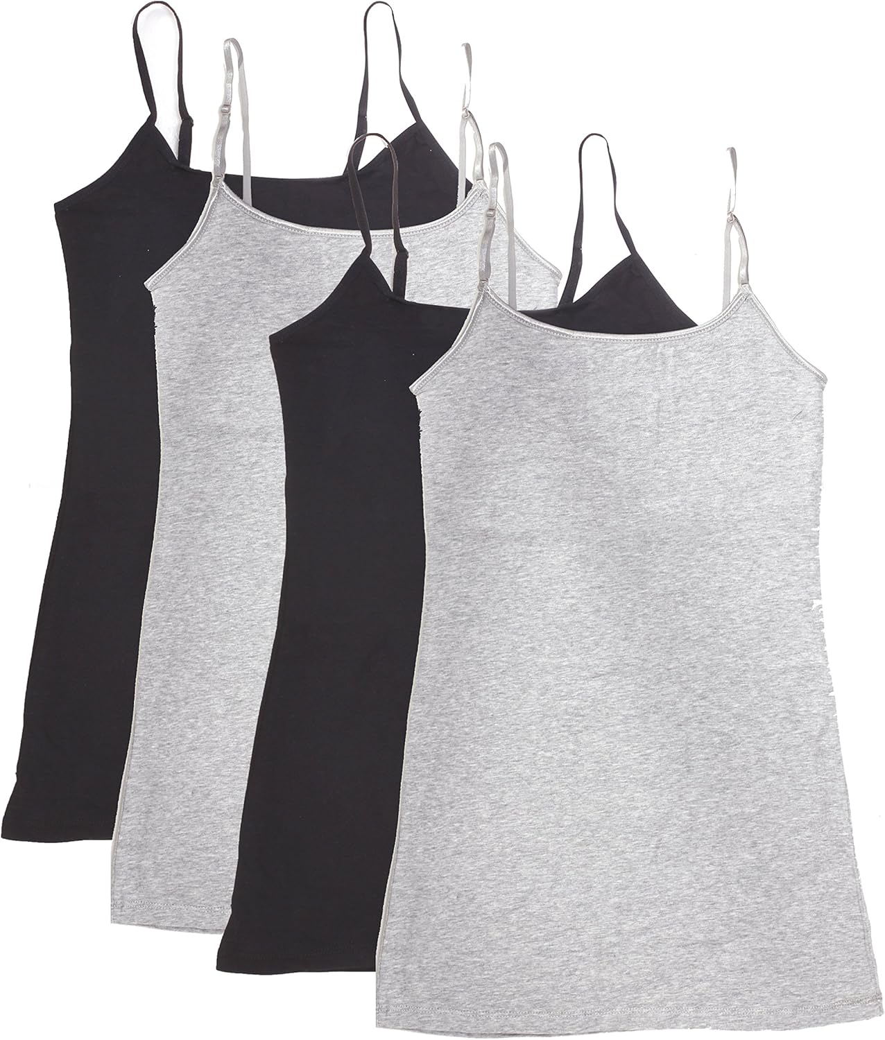 Active Products 4 Pack Womens Basic Tank Top,Black, Black, H Gray, H Gray,Medium