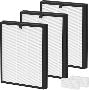 3 Packs AP2000WF Replacement Filter Compatible with KNKA AP2000WF Purifier Filter Replacement with 10pcs Aroma Pads, Multi-Stages System of Activated Carbon Filter