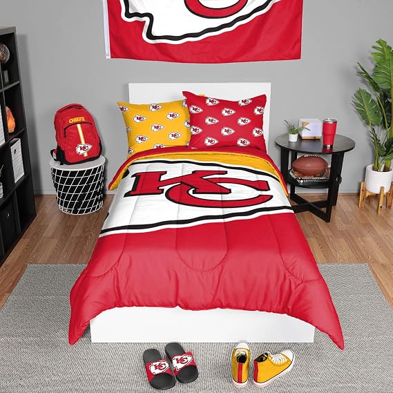 FOCO Unisex-Adult NFL Team Logo Bed in a Bag Comforter Bedding 3-Piece Set