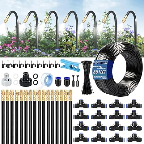 Dianrui 1/4" Drip Irrigation System for Garden Watering 360Adjustable