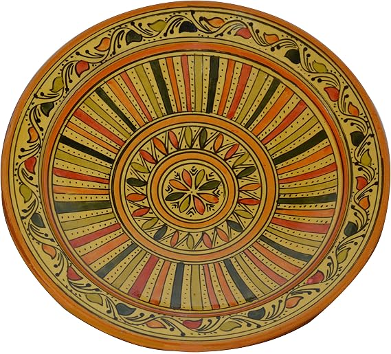 Ceramic Plates Moroccan Handmade Serving Wall Hanging Exquisite Colors Decorative 14 inches Diameter