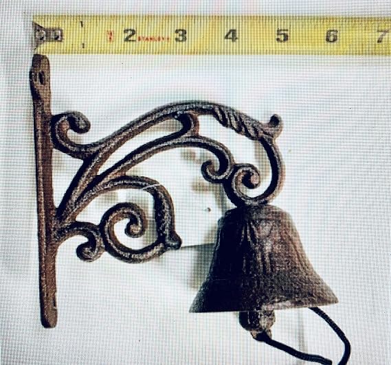 D's Cast Iron Dinner Door Bell Rustic Wall Mount 5 1/2 x 6 inches