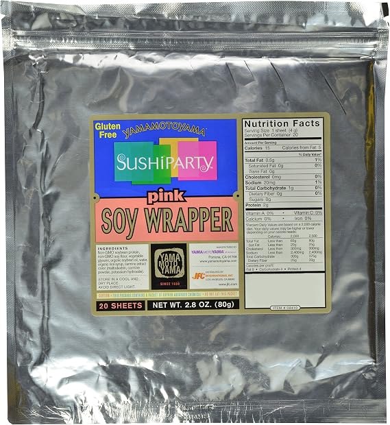 Yamamotoyama Soy Wrapper, Pink, 20 Count