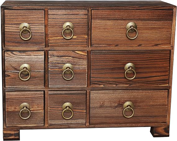 Multi-Use Solid Wood Small Organizer Cabinet- 9 Drawers - for Storage and Organizer